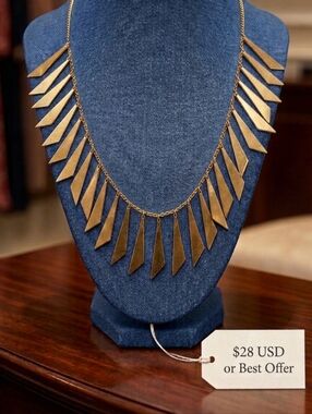 Turkish Vintage Gold Plated Fringe Cleopatra Necklace